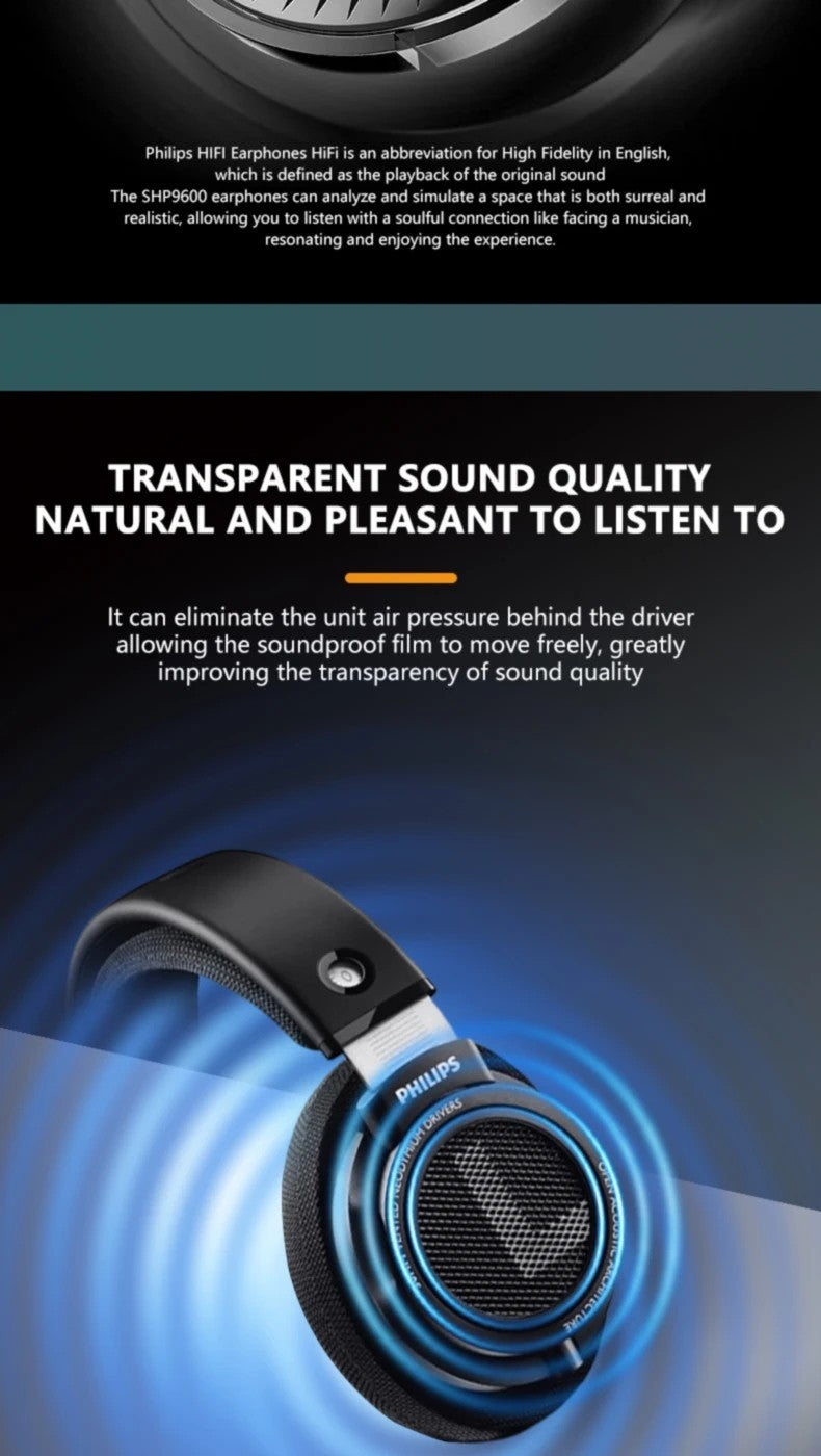 Philips SHP9500 Open-Back Hi-Fi Over-Ear Headphones