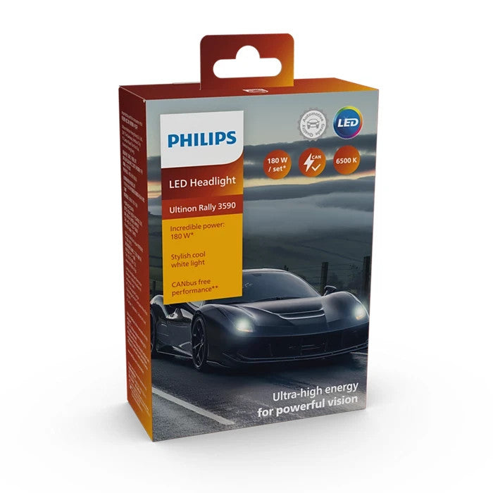 Philips Ultinon Rally 3590 LED Bulbs H1/H4/H7/H11/HB3/HB4/HIR2 6500K 15000LM