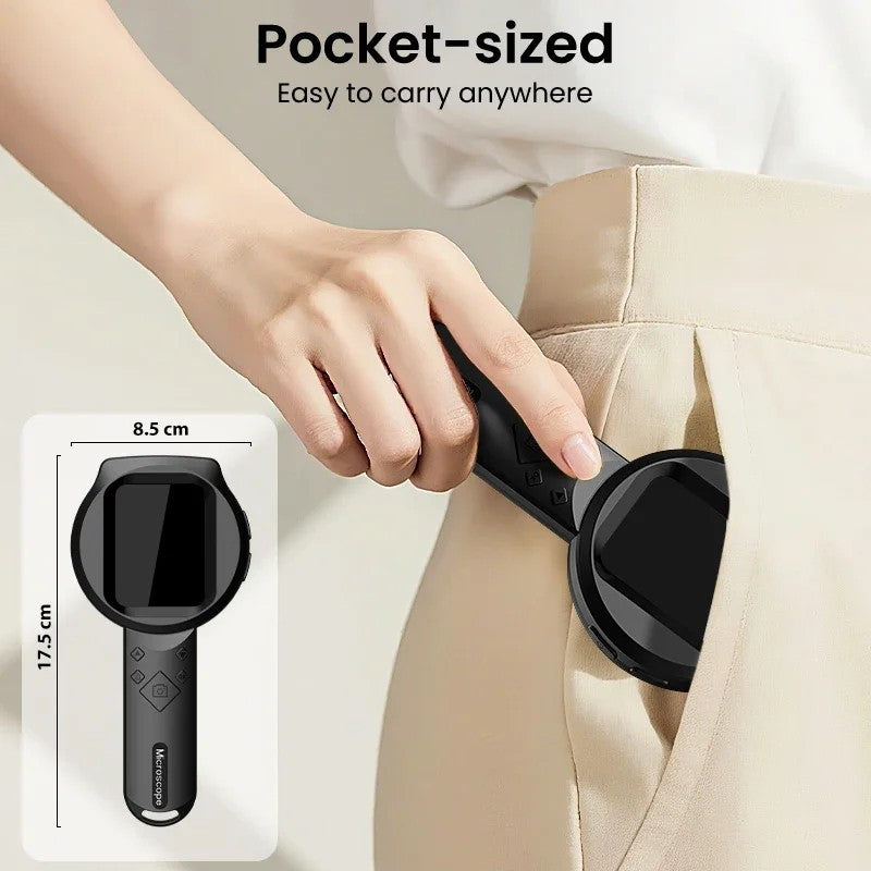 Portable 100x HD IPS Digital Handheld Microscope and Magnifier