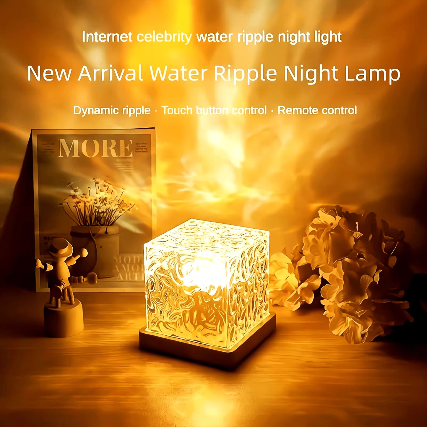 Aurora Ocean Wave USB LED Projector Night Light, 16 Colours with Remote
