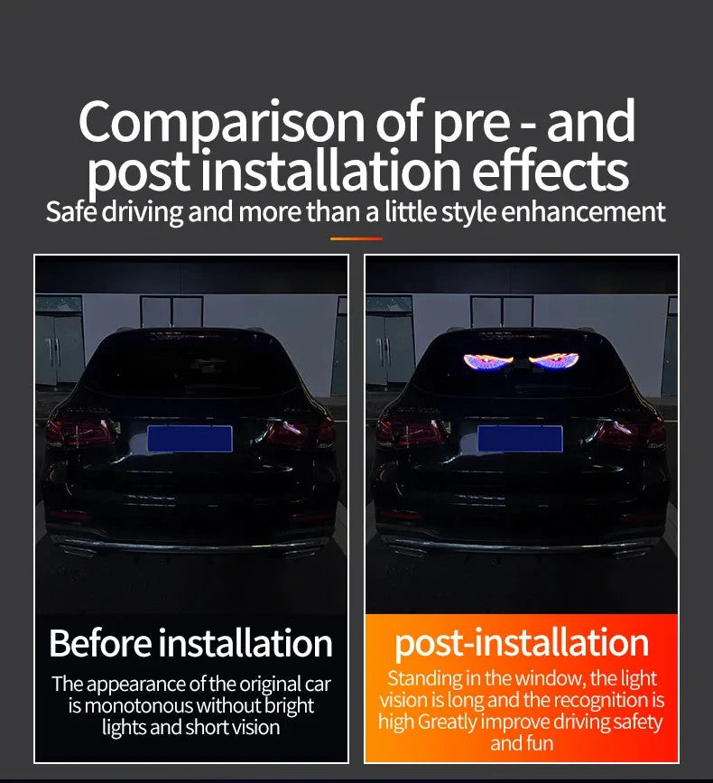 USB Dynamic Devil Eyes LED Matrix Screen for Car Windscreen