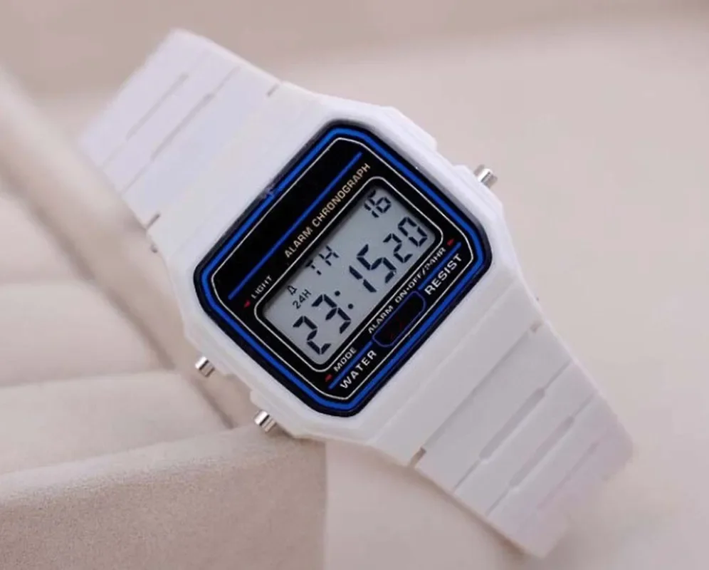 Men's Square-Dial LED Digital Sports Watch with Silicone Strap