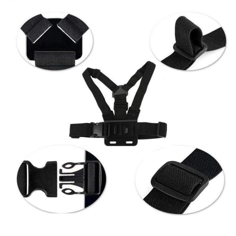 DigiCharge Chest Harness for GoPro Hero 12/13/Max2 and DJI Osmo Action 5