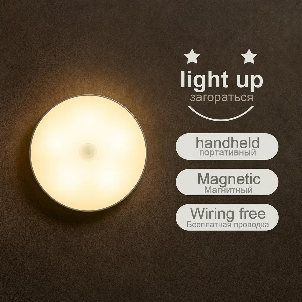 Wireless USB Rechargeable Motion Sensor LED Night Light, Magnetic
