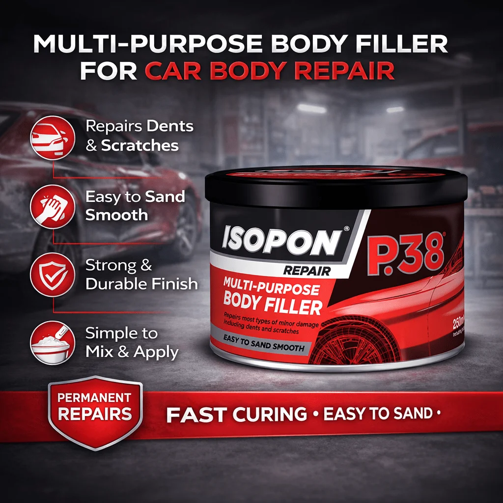 U-Pol Davids Isopon P38 Easy-Sand Car Body Filler 250ml
