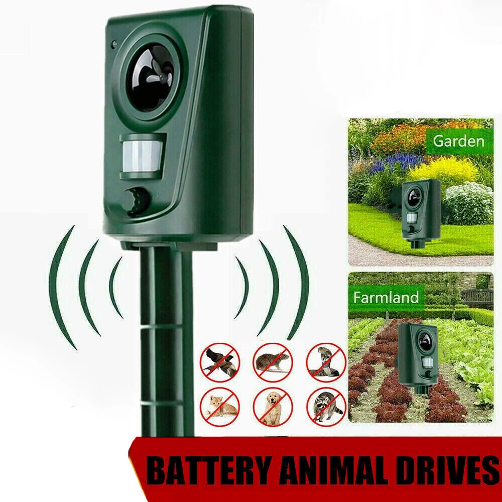Sai Jin Finger Battery-Powered Ultrasonic Garden Animal and Pest Repeller