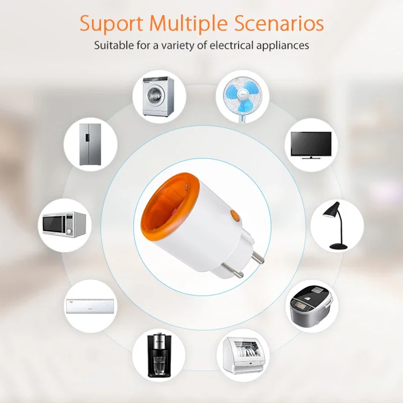 GDVONE 16A Zigbee Smart Plug with Power Monitoring, Timing and Voice Control