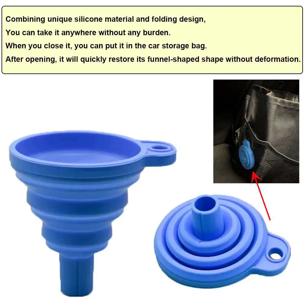 Universal Foldable Silicone Car Oil and Fluid Funnel