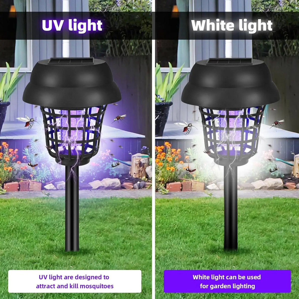Solar LED Mosquito Killer and Bug Zapper Lights — 2/10 Pack