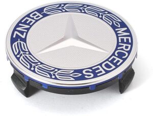Mercedes Benz 75mm Blue Alloy Wheel Centre Cap - Image 2