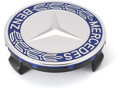 Mercedes Benz 75mm Blue Alloy Wheel Centre Cap Single Hub Badge AMG - Image 2