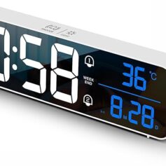 Multifunction Music LED Digital Alarm Clock Temperature Date Dual Alarms Desktop