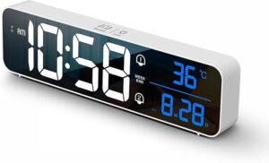 Music LED Alarm Clock Temperature Date Dual Alarms