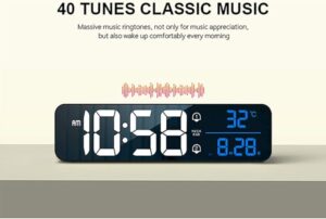 Music LED Alarm Clock Temperature Date Dual Alarms - Image 4