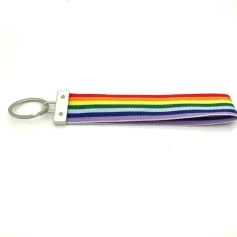 Rainbow Keyring NHS Stay Safe Nylon Key Fob Key Workers Gift Pride Bag Charm
