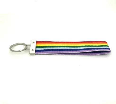 Rainbow Keyring NHS Stay Safe Nylon Key Fob Key Workers Gift Pride Bag Charm