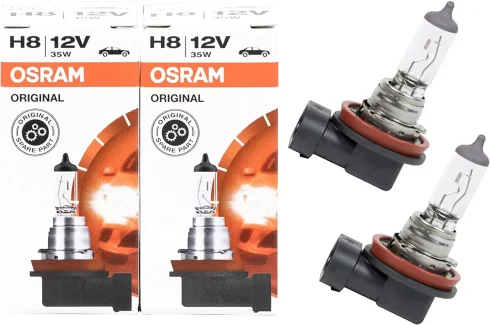 2 X Osram H8 12V 35W 708 Halogen Bulb - Front Fog Lamp Light Bulbs Single Boxed