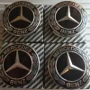 4x Mercedes Black Alloy Wheel Centre Hub Caps 75mm A B C E S M Class ML CLA GLA
