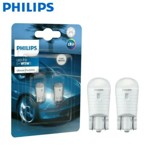 Philips W5W LED T10 Ultinon Pro3000 SL Cool White 6000K 12V Globe bulb