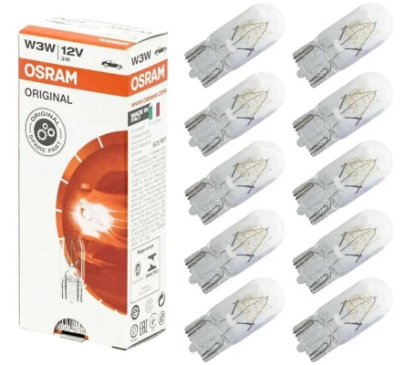 Osram 2821 12V 3W T10 Wedge Bulbs Pack 10 Interior