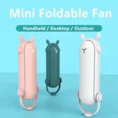 3 in 1 USB Rechargeable Pocket Folding Mini Fan with Flash Light and Power Bank