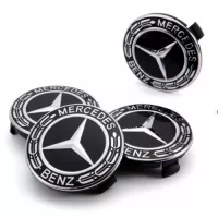Alternative view of "Mercedes 75mm Alloy Wheel Centre Caps Black Chrome"