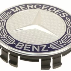 Blue Mercedes Benz Alloy Wheel Centre Caps 75mm Badges Hub Emblem - Fits All