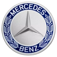 Alternative view of "Mercedes Benz 75mm Blue Chrome Alloy Wheel Center Caps"