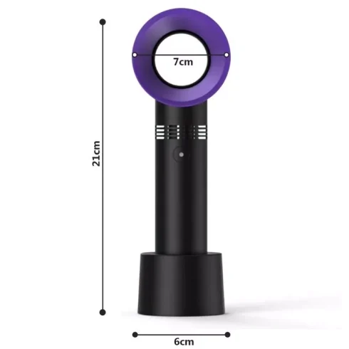 Fan Hand Held Office Desktop Mini Portable USB Rechargeable Cooler Fan Black - Image 3