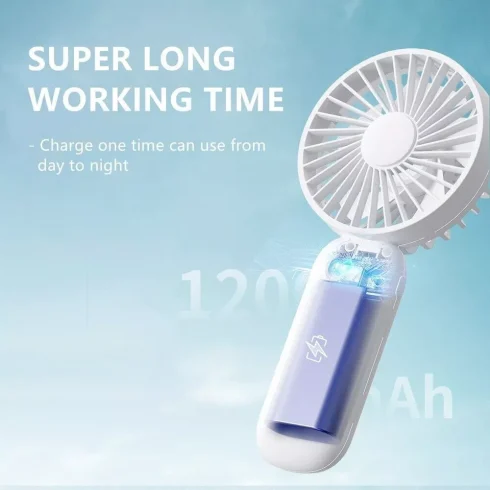 Mini Hand-held Fan Portable Folding Desk Fan Cooler Cooling USB Rechargeable Fan - Image 3