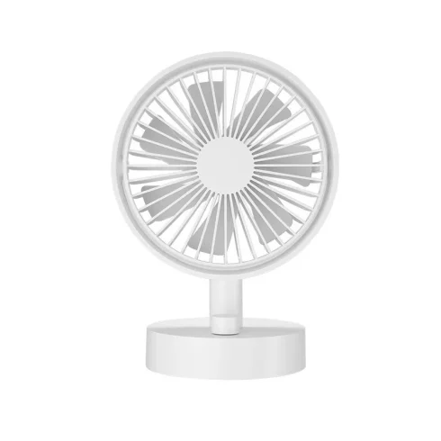 Portable, Rechargeable, adjustable Oscillating USB Desk, Table Fan 3 Speed White - Image 2