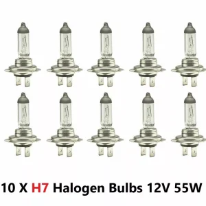 H7 12V 55W Halogen Headlight Bulbs 10 Pack Clear White