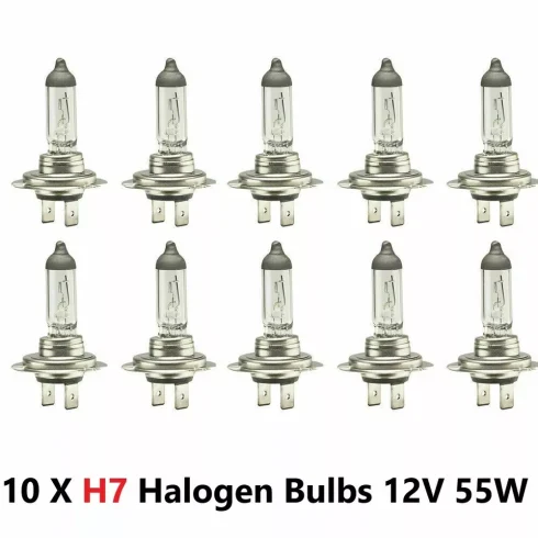 10 x Brand New H7 499 HEADLAMP HEADLIGHT CAR BULBS 12v 55w (2 PIN) 477