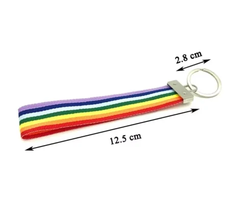 Rainbow Keyring NHS Stay Safe Nylon Key Fob Key Workers Gift Pride Bag Charm - Image 3