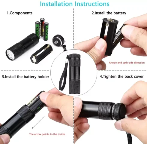 UV Black Light Torch, Ultra Violet, Gas Leak, Forensic Blood, Urine Detector - Image 7