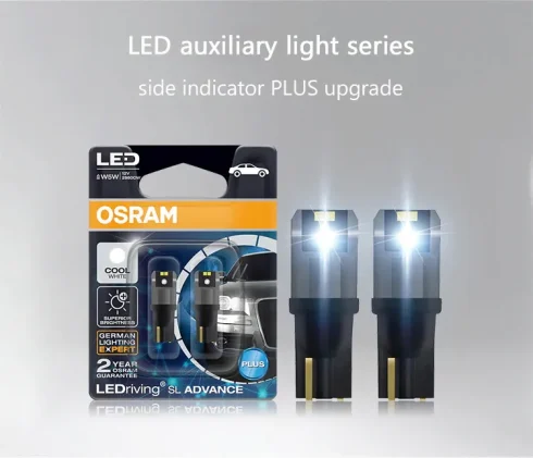 Osram T10 501 LED White W5W Sidelight Bulbs 6000K 12v 1W Door\Interior Light - Image 2